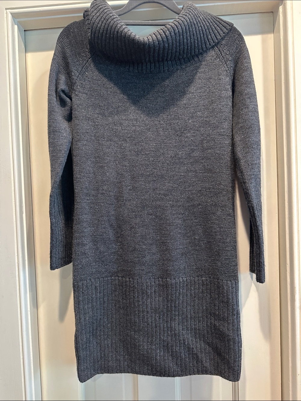 BCBGMaxAzria Charcoal Gray Cowl-Neck Knit Mini Dress